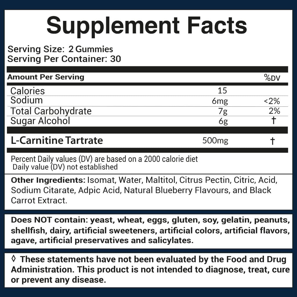 L-Carnitine Sugar-Free Blueberry Gummies