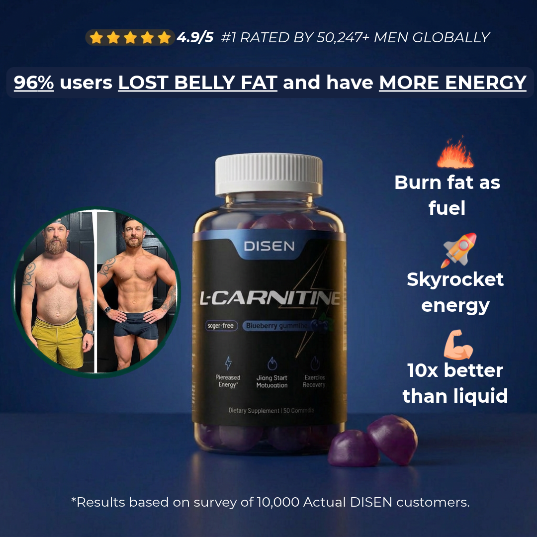 DISEN L-CARNITINE: #1 Rated Fat Burning Gummies by Men